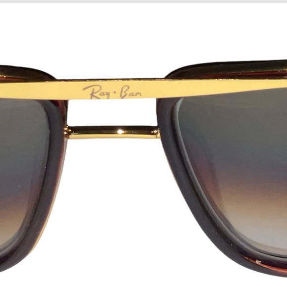 RAY-BAN AVIATORRB 4413 54-14 I45 SQUARE METAL BROWN SHADE/GOLD UNISEX SUNGLASSES - Picture 13 of 15